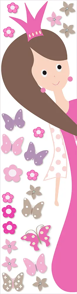 Planche stickers habillage fenêtre princesse des fleurs